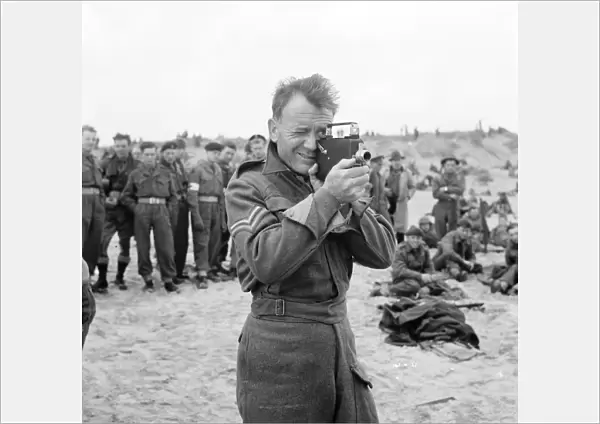 John Mills on the set of Dunkirk (1958)