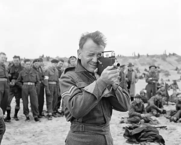 John Mills on the set of Dunkirk (1958)