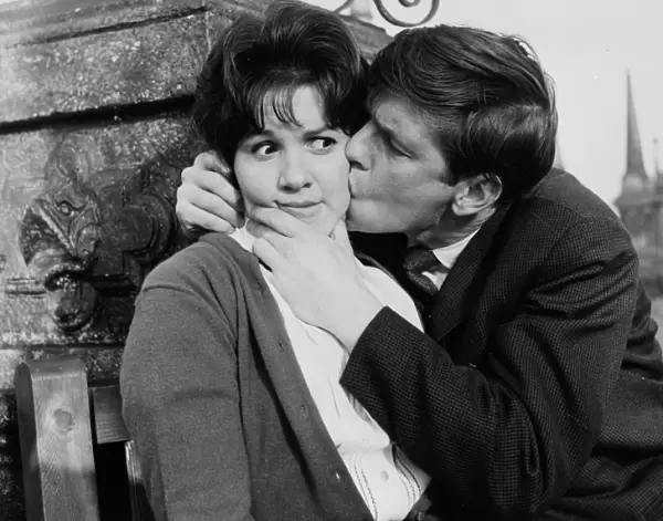 Tom Courtenay kisses Helen Fraser in Billy Liar (1963)