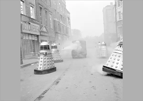 Daleks chase the rebels vehicle