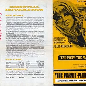Far From The Madding Crowd (1967) Photographic Print Collection: Pressbook