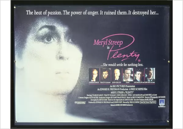 UK quad poster artwork for the UK release of Plenty (1985)