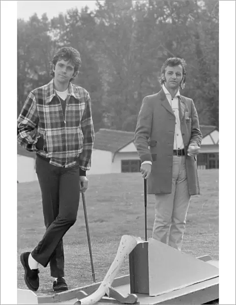 David Essex with Ringo Starr at the mini golf