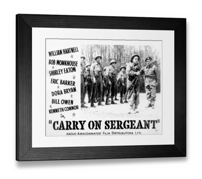 Framed Print : A lobby card for Carry On Sergeant (1958)