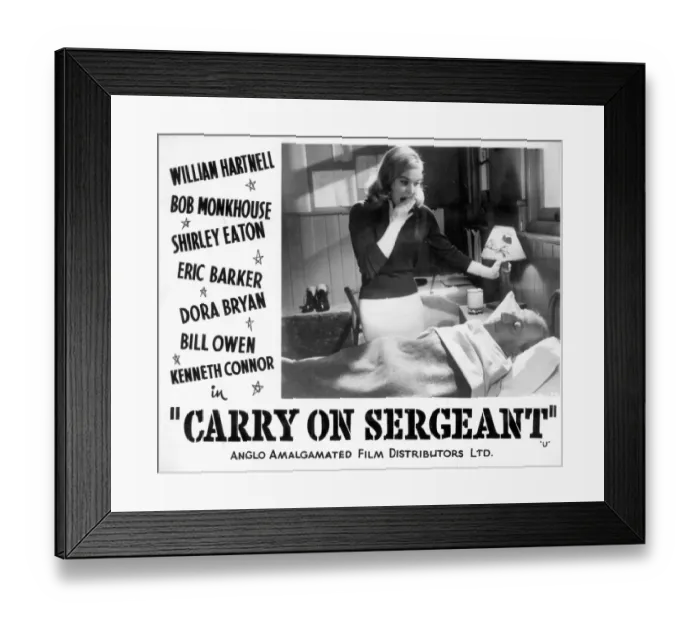 Framed Print : A lobby card for Carry On Sergeant (1958)
