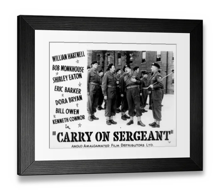 Framed Print : A lobby card for Carry On Sergeant (1958) Framed Print : A lobby card for Carry On Sergeant (1958)