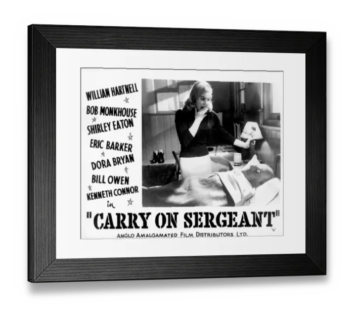 Framed Print : A lobby card for Carry On Sergeant (1958) Framed Print : A lobby card for Carry On Sergeant (1958)