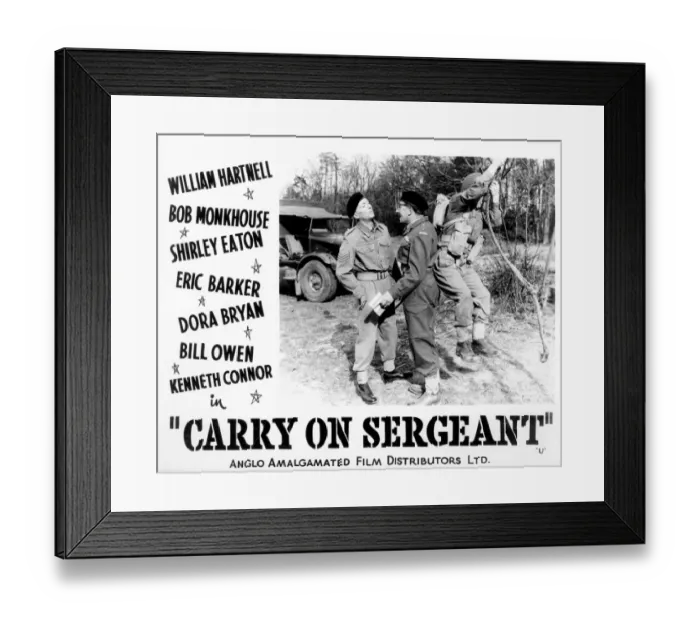 Framed Print : A lobby card for Carry On Sergeant (1958)