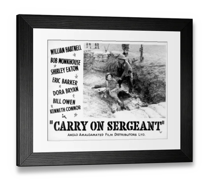 Framed Print : A lobby card for Carry On Sergeant (1958) Framed Print : A lobby card for Carry On Sergeant (1958)