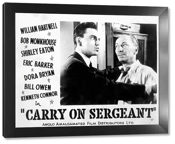 A lobby card for Carry On Sergeant (1958)