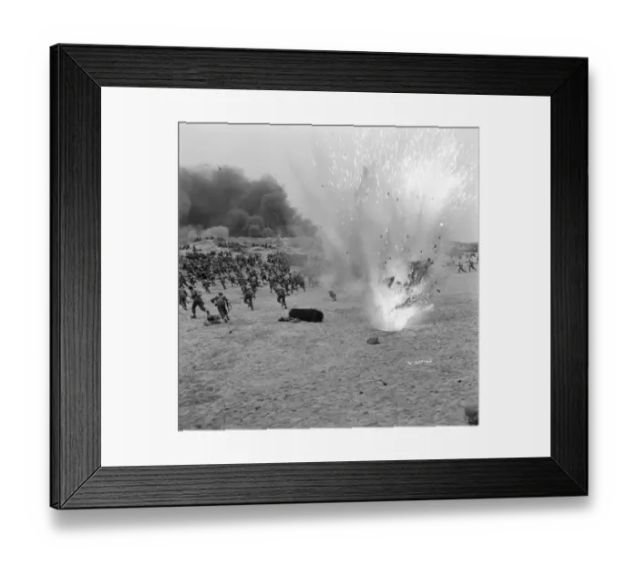 Framed Print : British troops under bombardment on the beach Framed Print : British troops under bombardment on the beach