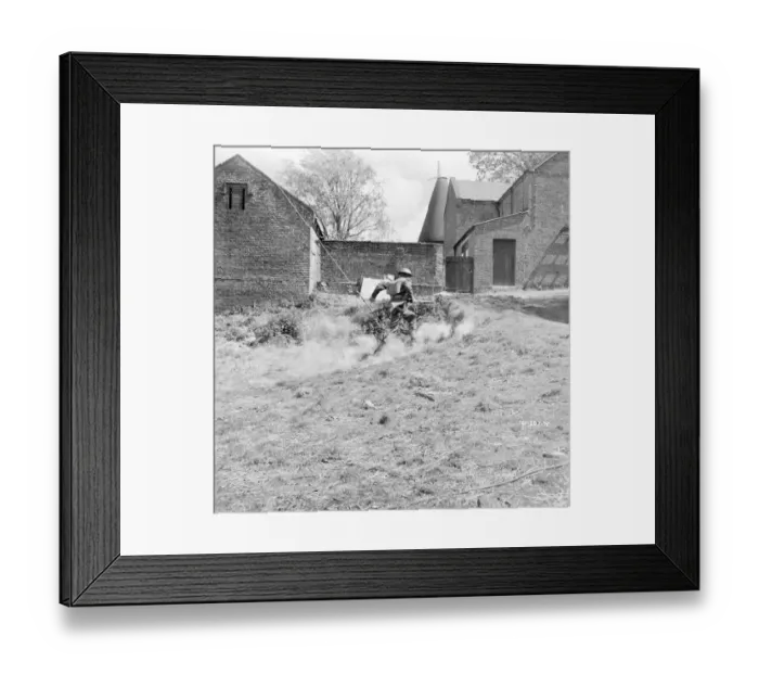 Framed Print : Corporal Bins unit takes shelter in a French farm Framed Print : Corporal Bins unit takes shelter in a French farm