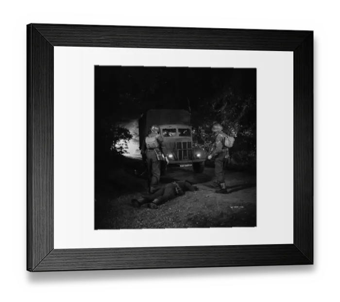 Framed Print : A night scene on a country road Framed Print : A night scene on a country road