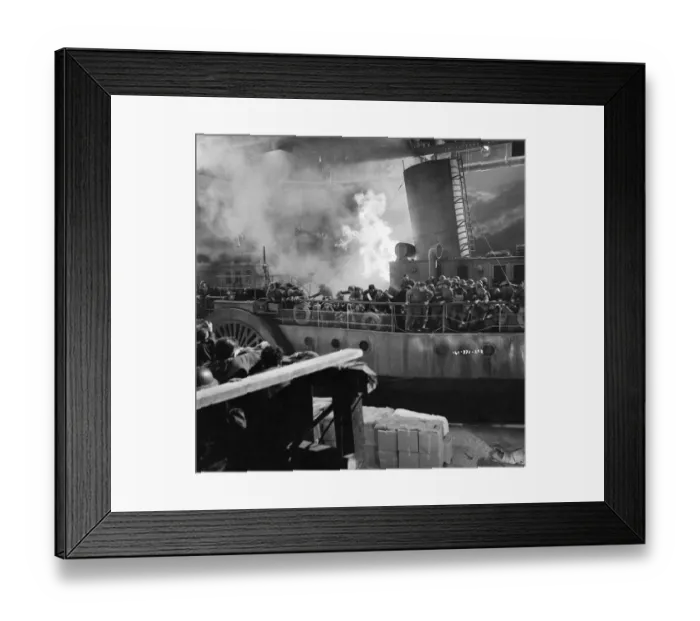 Framed Print : Filming an explosion sequence