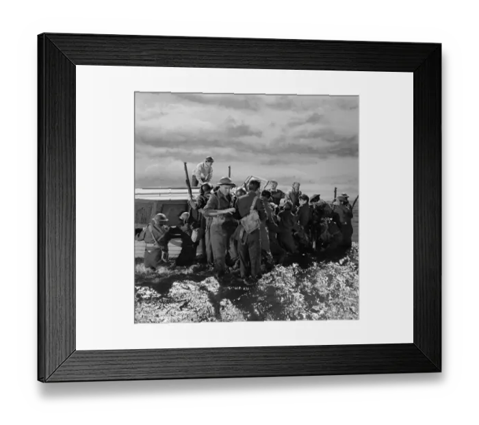 Framed Print : British soldiers in the water waiting to be rescued