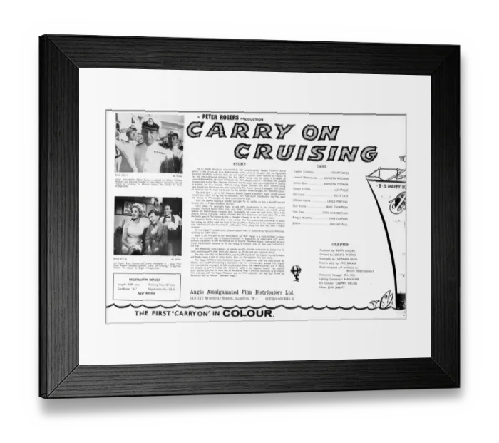 Framed Print : Carry on Cruising (1962) Framed Print : Carry on Cruising (1962)