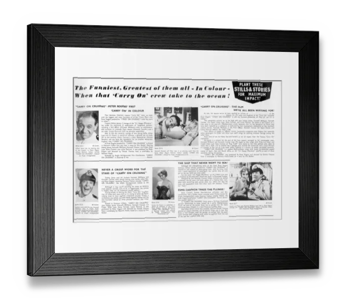 Framed Print : Carry on Cruising (1962) Framed Print : Carry on Cruising (1962)
