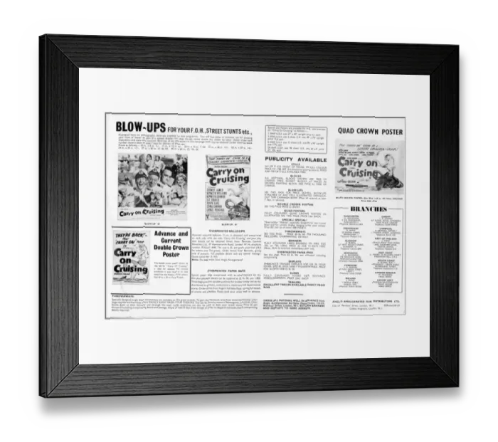 Framed Print : Carry on Cruising (1962) Framed Print : Carry on Cruising (1962)