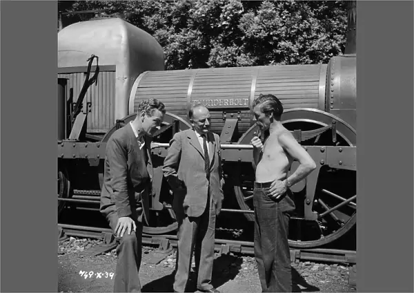 Sir Michael Balcon visits the set of The Titfield Thunderbolt