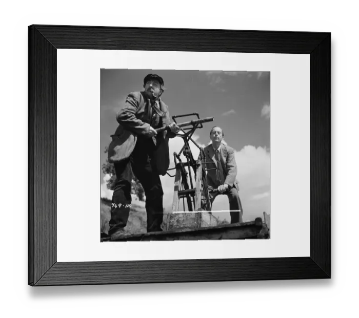 Framed Print : Dan and Mr Valentine on the hand car Framed Print : Dan and Mr Valentine on the hand car