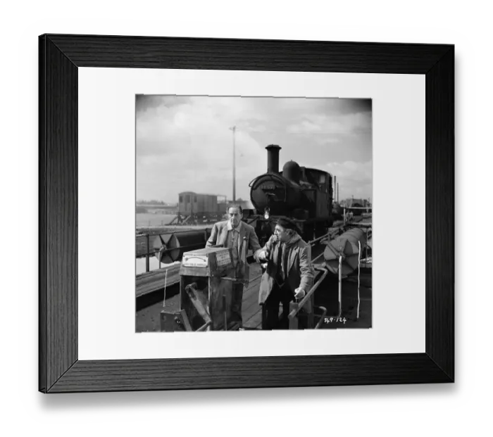 Framed Print : Dan and Mr Valentine on the hand car Framed Print : Dan and Mr Valentine on the hand car