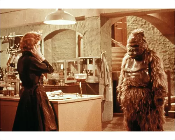 Margaret and Konga in the laboratory