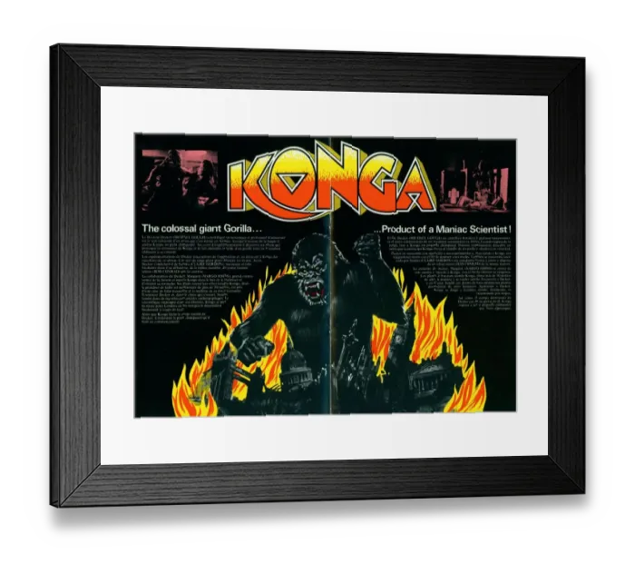 Framed Print : A page from the UK pressbook for the release of Konga in 1961 Framed Print : A page from the UK pressbook for the release of Konga in 1961