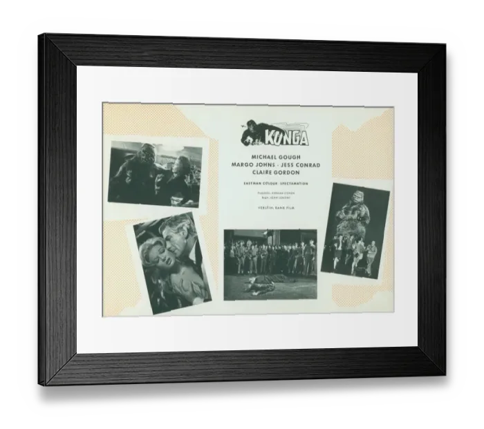 Framed Print : A page from the UK pressbook for the release of Konga in 1961 Framed Print : A page from the UK pressbook for the release of Konga in 1961