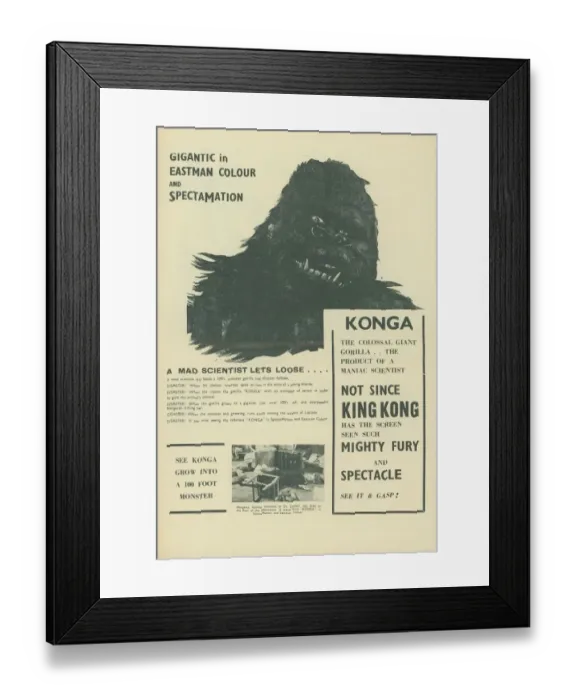 Framed Print : A page from the UK pressbook for the release of Konga in 1961