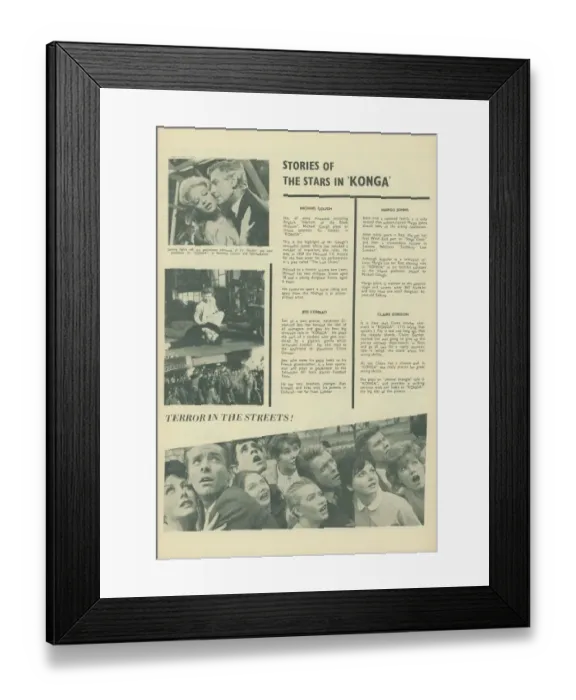 Framed Print : A page from the UK pressbook for the release of Konga in 1961 Framed Print : A page from the UK pressbook for the release of Konga in 1961