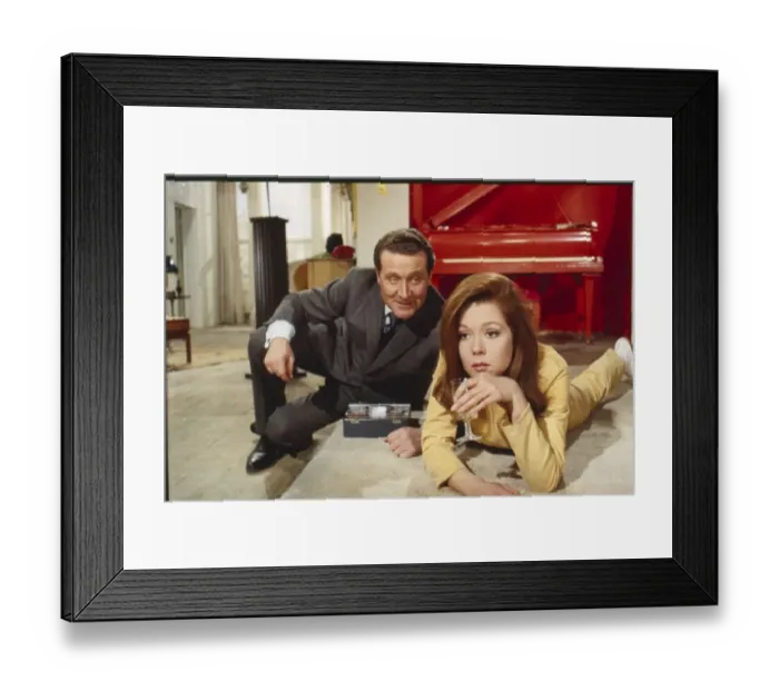 Framed Print : Steed and Mrs Peel in her flat Framed Print : Steed and Mrs Peel in her flat