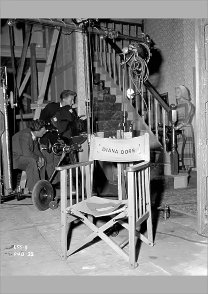 Diana Dors chair on the set of Yield to the Night