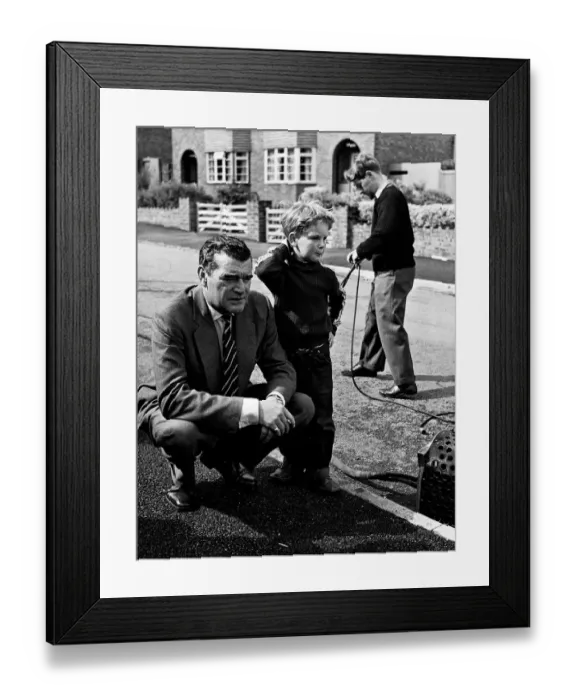 Framed Print : mns1957 bw neg pub 079