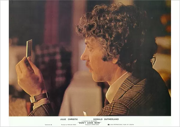 A lobby card for the UK promotion of Nic Roegs Don t Look Now (1973)