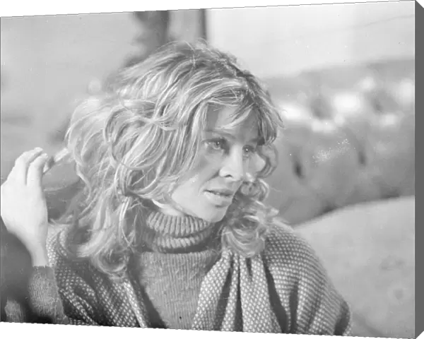 An intense close up of Julie Christie on the set of Don t Look Now
