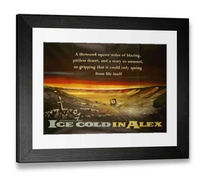 Framed Print : Original UK quad artwork for Ice Cold In Alex (1958)