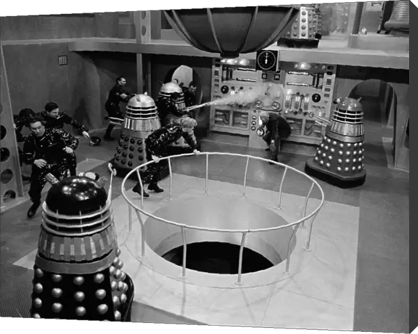 Inside the Daleks spaceship with Peter Cushing as dr. Who