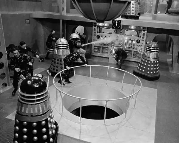 Inside the Daleks spaceship with Peter Cushing as dr. Who