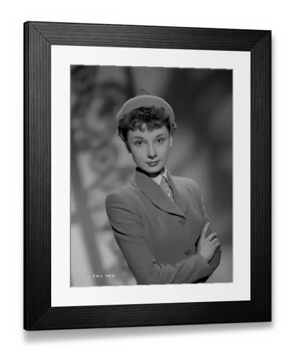 Framed Print : Audrey Hepburn in a publicity portrait for Young Wives Tale Framed Print : Audrey Hepburn in a publicity portrait for Young Wives Tale