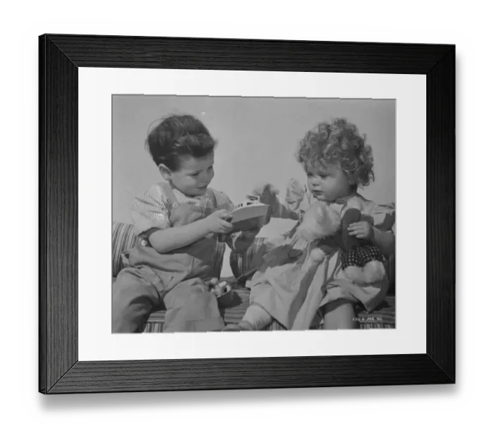 Framed Print : Children with toys publicity shot for Young Wives Tale Framed Print : Children with toys publicity shot for Young Wives Tale
