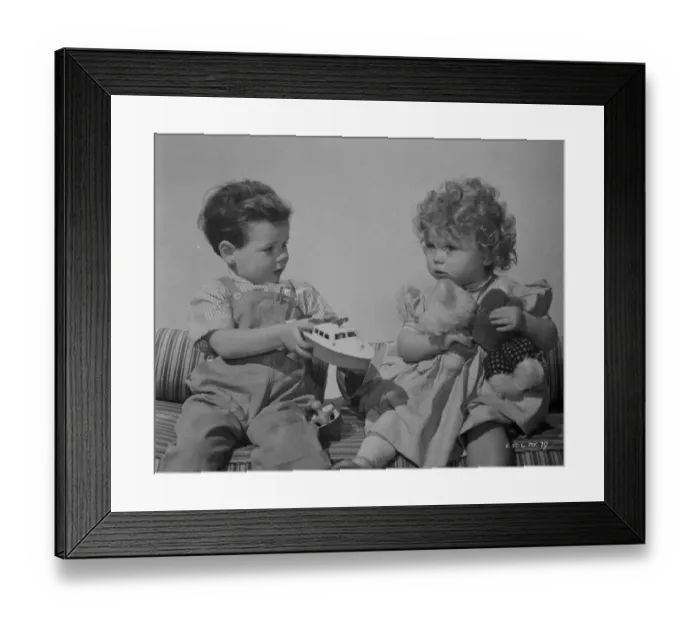Framed Print : Children with toys publicity shot for Young Wives Tale Framed Print : Children with toys publicity shot for Young Wives Tale