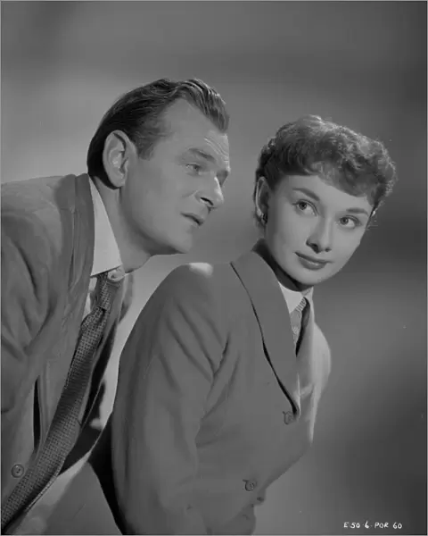 Nigel Patrick and Audrey Hepburn in a publicity portrait for Young Wives Tale (1951)