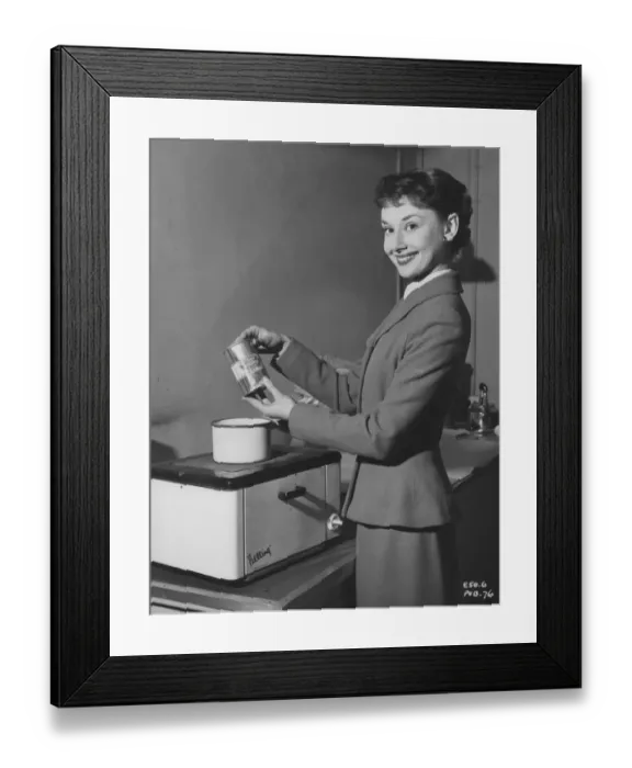 Framed Print : Audrey Hepburn in a publicity portrait for Young Wives Tale (1951) Framed Print : Audrey Hepburn in a publicity portrait for Young Wives Tale (1951)