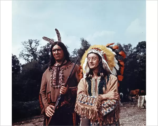 Bernard Bresslaw and Charles Hawtrey in a scene from Carry On Cowboy