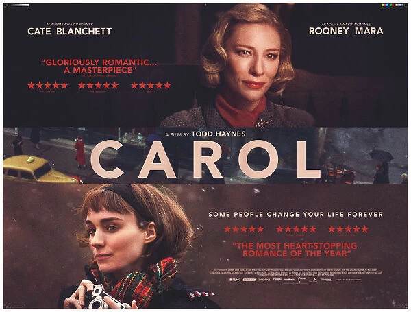 Carol (2015). UK poster artwork for drama with Cate Blanchett and Rooney Mara