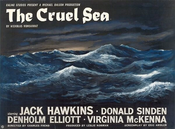 The Cruel Sea. UK Quad poster artwork for The Cruel Sea