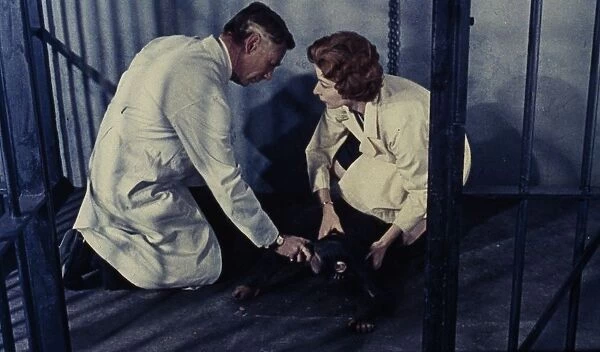 Dr Decker and Margaret in the empty cage