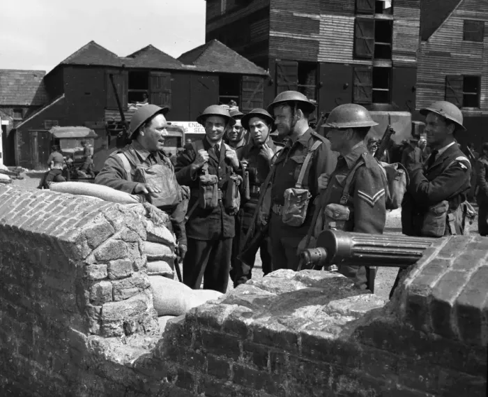 Framed Print : A group scene from Dunkirk (1958)