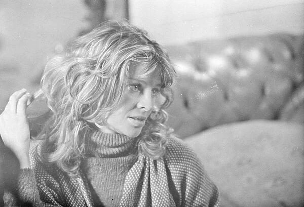 An intense close up of Julie Christie on the set of Don't Look Now