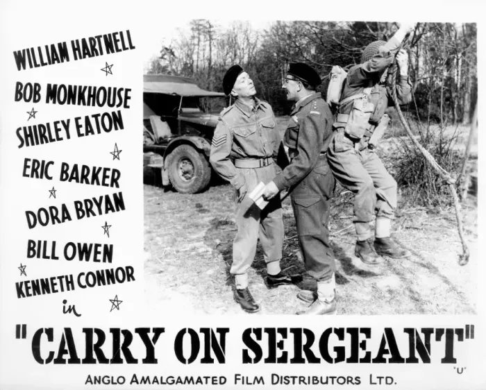 Framed Print : A lobby card for Carry On Sergeant (1958)